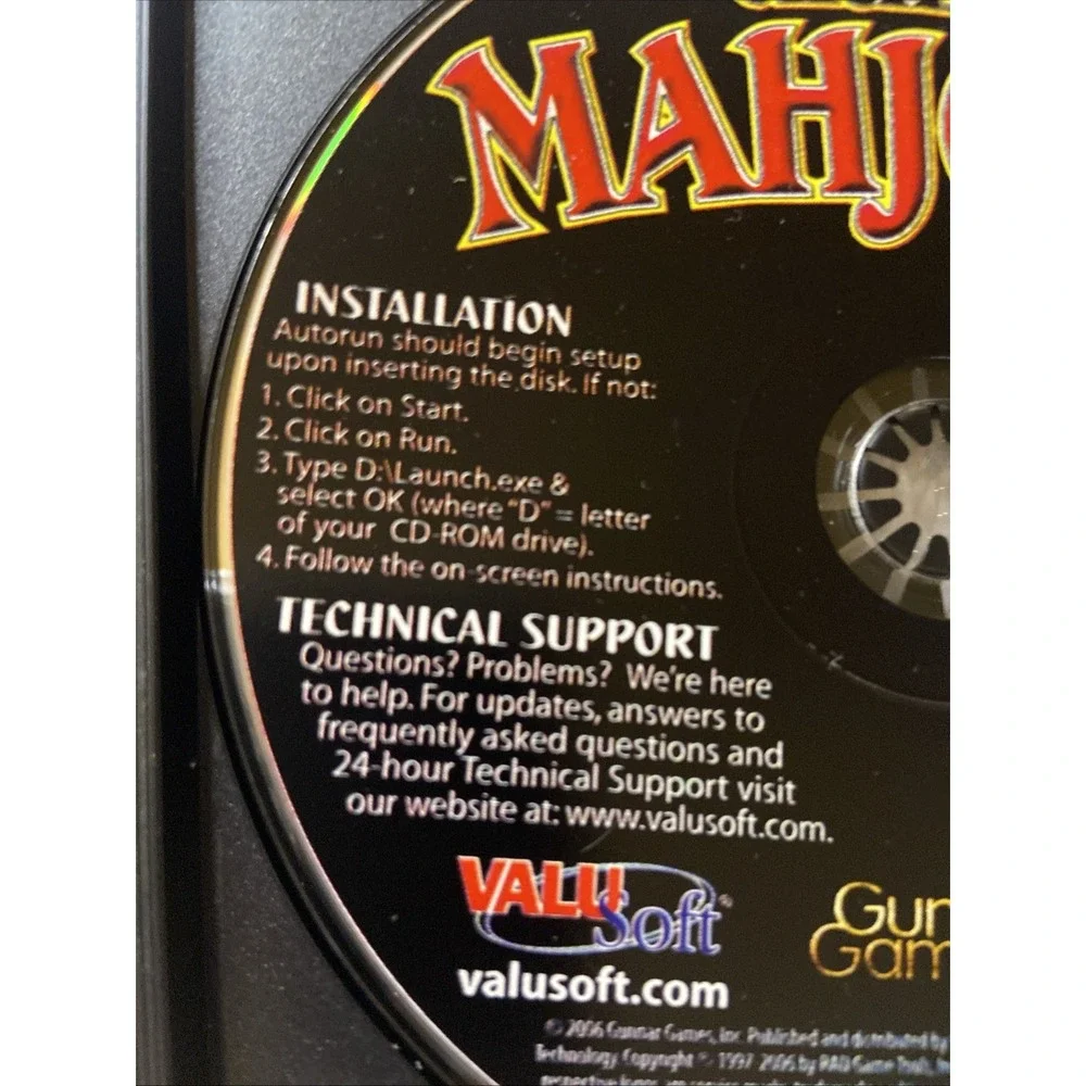 Ultimate Mahjongg 20 PC PC CD ROM Game 006 Vtg Valusoft